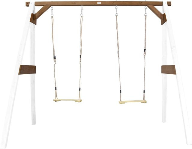 AXI Doppelschaukel aus Hemlock-Holz in Weiß-Braun, B/T/H: 160 x 254 x 207 cm - Bild 1