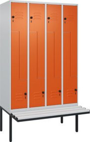C+P Z-Spind Classic PLUS Sitzbank mit 8 Fächern und Sicherheits-Drehriegel, B/T/H: 212 x 120 x 81,5 cm - Bild 1