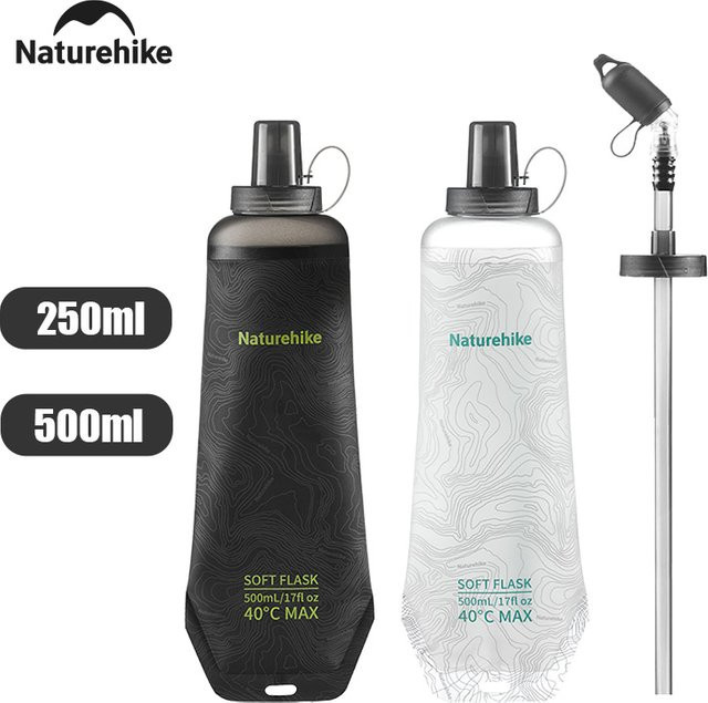 Naturehike Faltbare Wasserflasche mit Strohhalm aus BPA-freiem TPU in Transparent - Bild 1