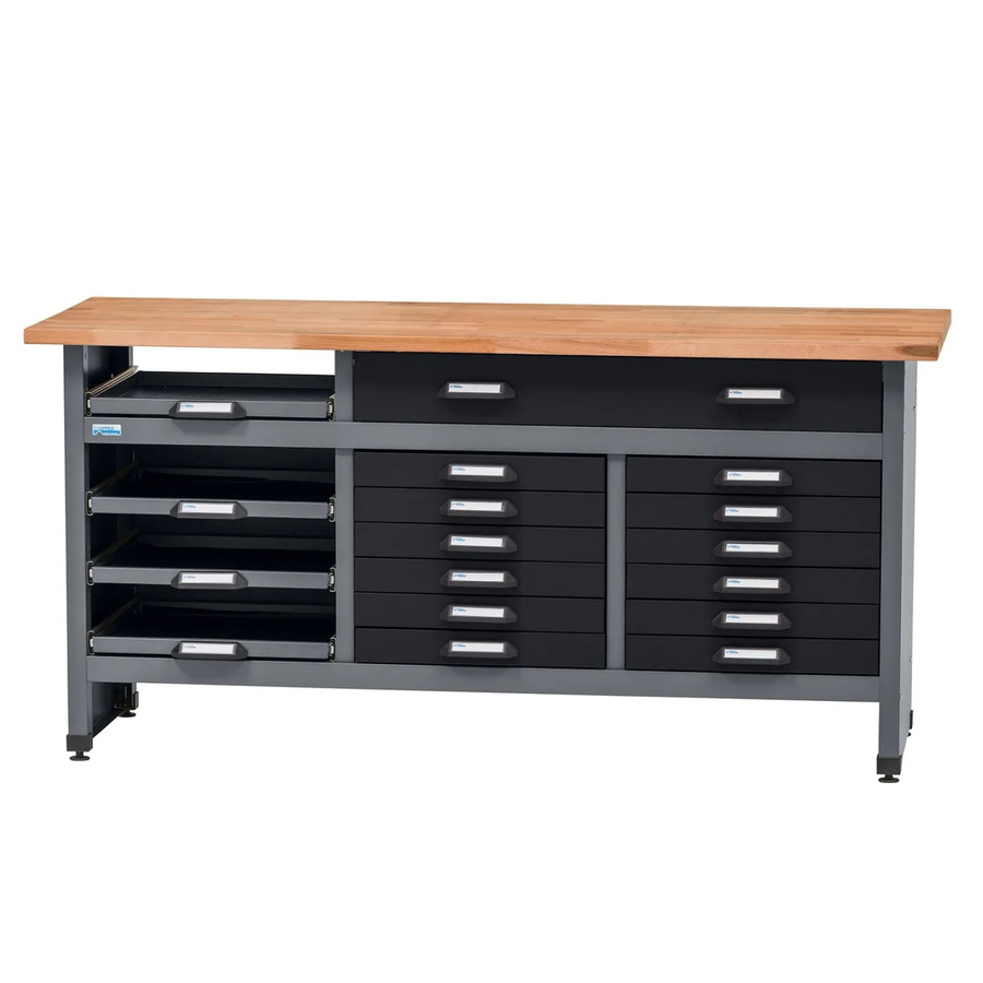 Küpper Werkbank mit 17 Schubladen in Schwarz-Hellgrau, B/T/H: 84 x 60 x 170 cm - Bild 2