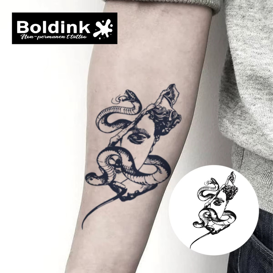 Boldink Broken Medusa Tattoo, Wasserdicht, Gotischer Stil - Bild 2