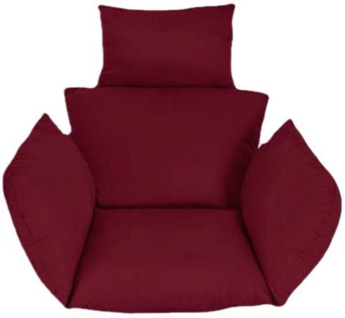 Laoyebaohao Eierstuhlkissen mit Kopfstütze in Rot, ovales Schaukelstuhlkissen aus Polyester, waschbar - Bild 1