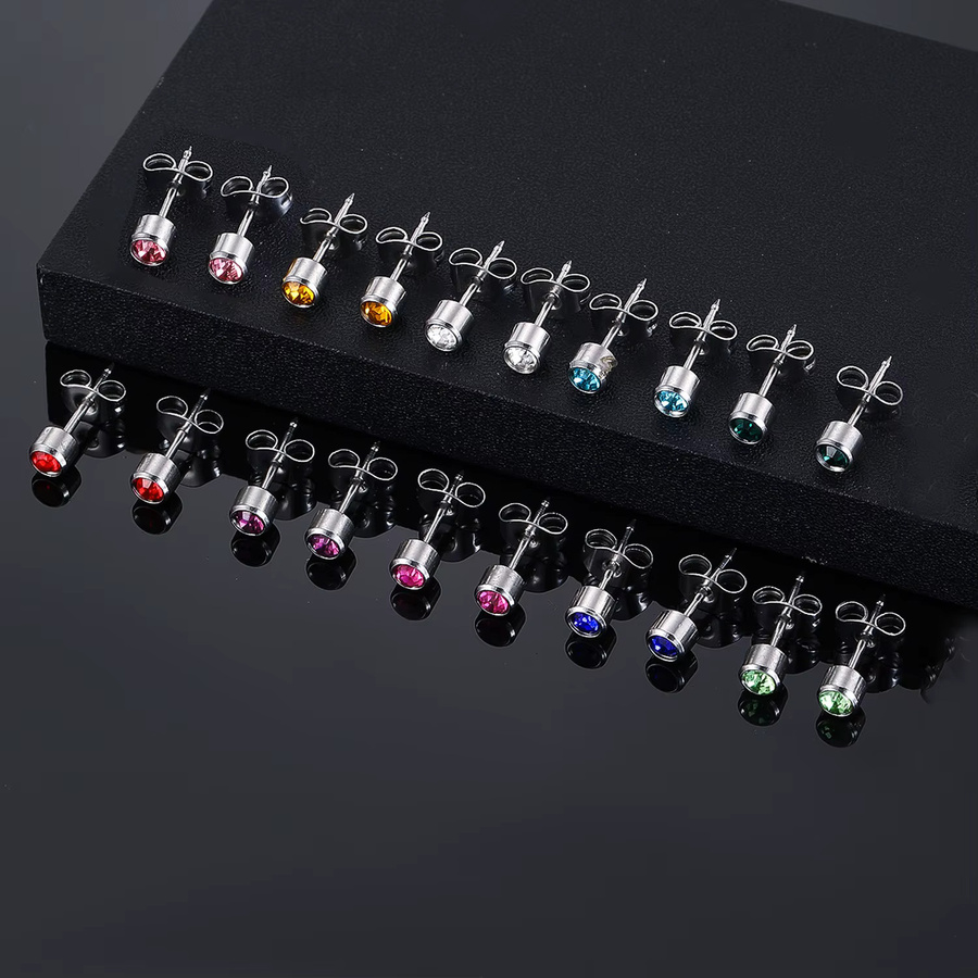 Ohrstecker Edelstahl, Silber, 4 mm, Unisex - Bild 2