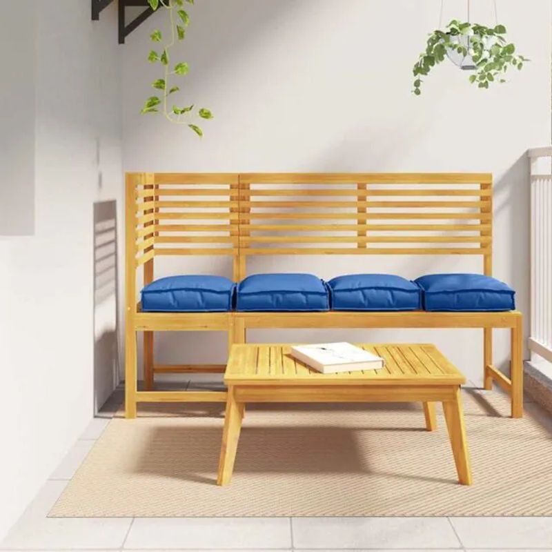 vidaXL Palettenkissen Set für Sitzflächen, 4 Stück, Blau, Quadratisch, B/T/H: 40 x 40 x 8 cm - Bild 1