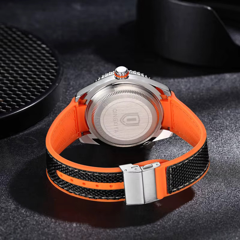 QINGXIYA Armbanduhr, Quarz, Silikon, Blau, Herren - Bild 3