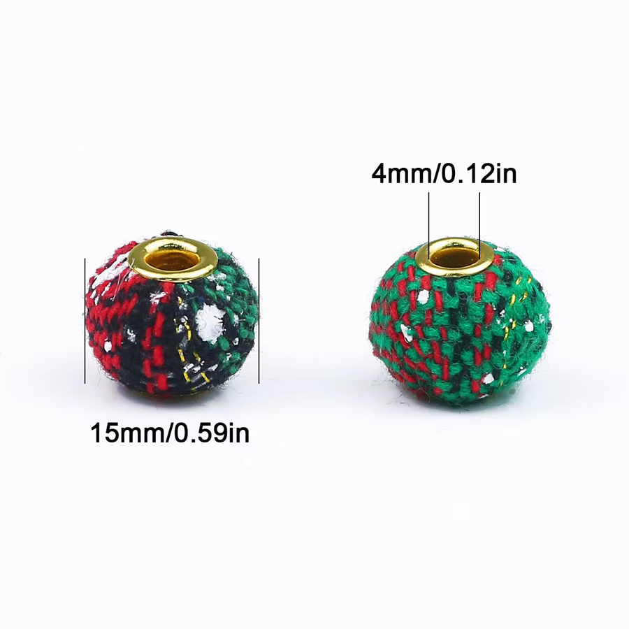 JHNBY Perlen Weihnachtsstern, Rot, Grün, 15 mm, Bunt, Unisex - Bild 2