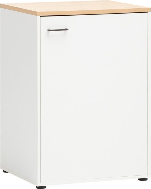 Schildmeyer Mehrzweckschrank Solea in Weiß-Matt mit Eiche hell Dekor, B/T/H: 67,1 x 60 x 95,8 cm - Bild 1