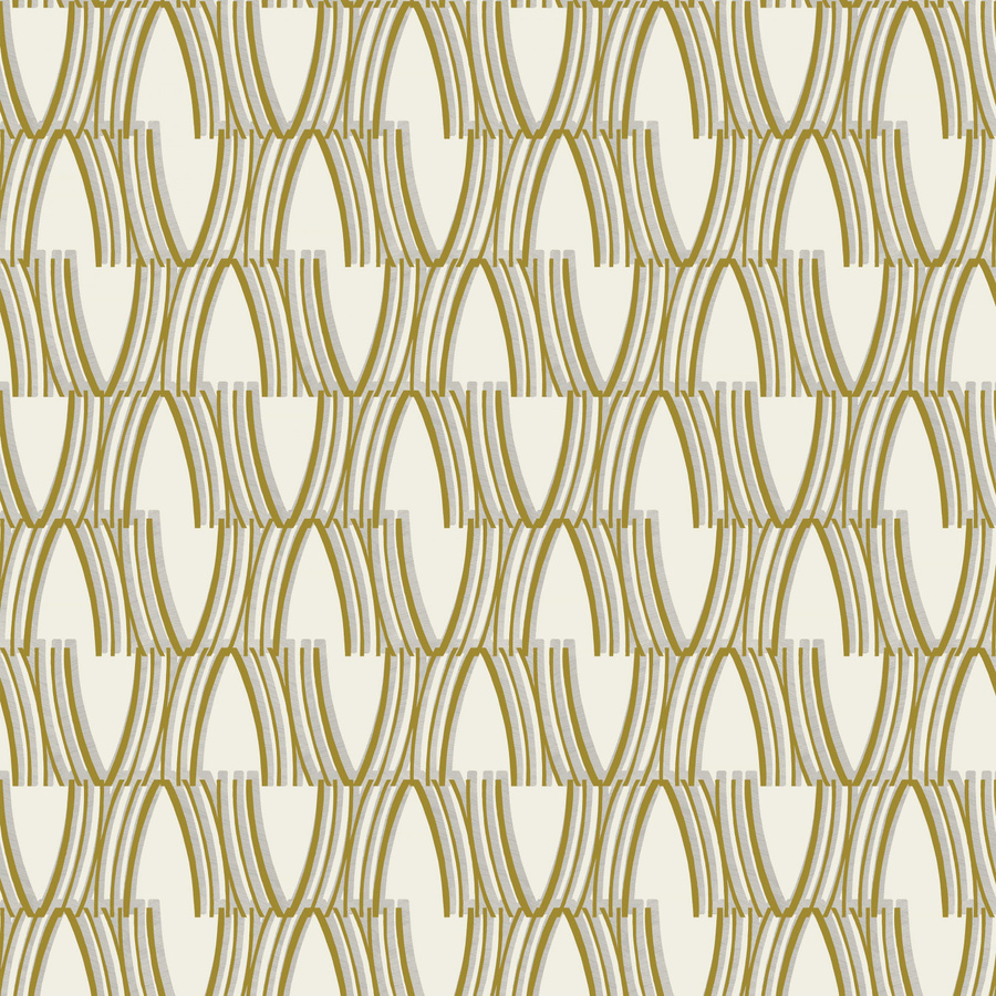 Nobilis Wallpaper Tempera COS191 Vlies Tapete in Gelb und Gold mit abstraktem Art-Deco- und geometrischem Design, matt - Bild 1