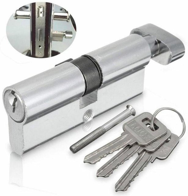 Goodsale Schließzylinder mit Mehrfachverriegelung, Daumendrehung und Bohrschutz in Silber - Bild 1