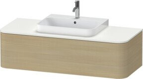 Duravit Waschtischunterschrank Happy D.2 Plus mit einer Auszug in Medit. Eiche, Breite: 130 cm, Tiefe: 35,4 cm, Höhe: 55 cm - Bild 1