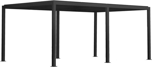 Purple Leaf Moderne Aluminium-Pergola mit verstellbarem Lamellendach in Anthrazit und Grau für Garten oder Terrasse - Bild 1