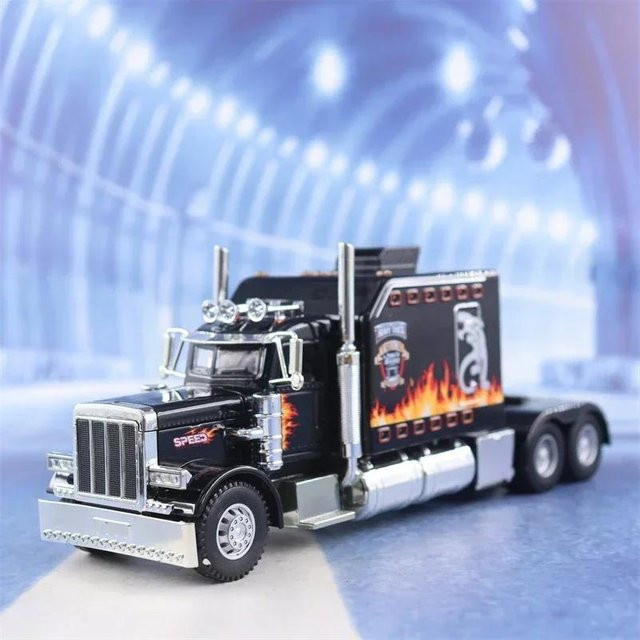 Linyi toy car Peterbilt 389 Sattelzugmaschine LKW Modell, 1:24, Metall, ab 14 Jahren - Bild 1