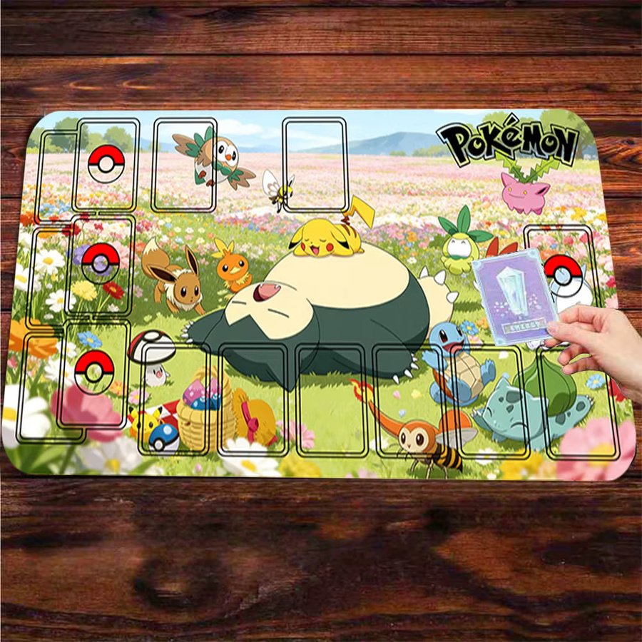 Potdemiel Pokémon Snorlax Flower Field TCG Spielmatte, Gaming-Mauspad - Bild 3