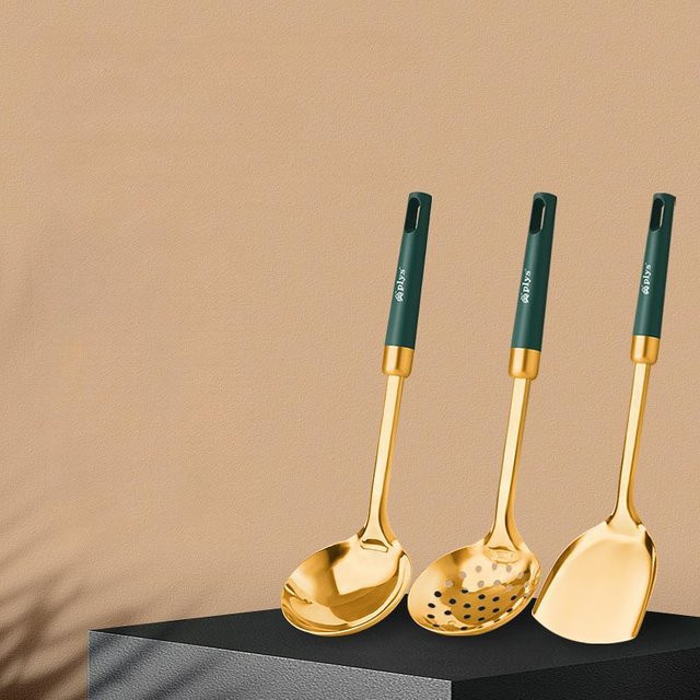 PLYS Kochspatel aus lebensmittelechtem Edelstahl in Gold - Bild 1