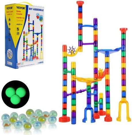 VEVOR Murmelbahn-Set, Murmellabyrinth-Baustein-Denkspiel, 110-teiliges Set, ab 3 Jahre - Bild 1