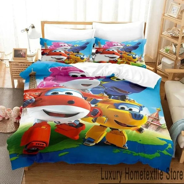 Bettwäsche Set mit 3D-Cartoon-Flügel-Design von Binchi Outdoor Product, bestehend aus Bettbezug und Kissenbezug, Mehrfarbig, B/H: 140 x 210 cm - Bild 1