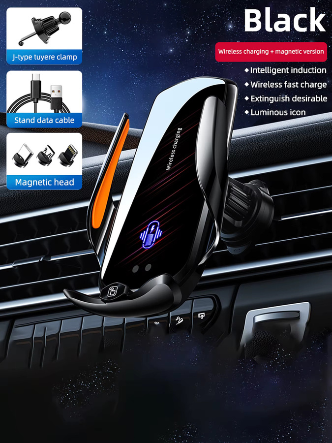 Kabelloses 15 W Autoladegerät mit 360 Grad Rotation und automatischer Klemmung für iPhone und Samsung in Schwarz oder Silber - Bild 6