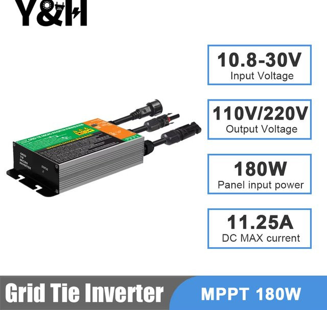 Y&H MPPT Grid Tie Micro Inverter für Solar Home On Grid Systeme mit 110V/240V Ausgang und DC10,8-30V Eingang - Bild 1