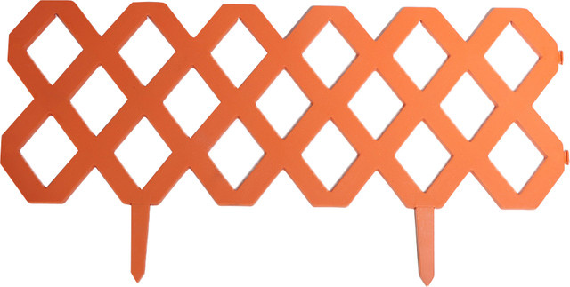 Powertec Garden 10 teiliges Gartenzaun-Set aus Kunststoff in Orange, B/H: 58,5 x 30 cm - Bild 1