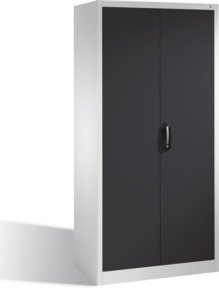 C+P Aktenschrank Acurado mit Drehtüren, 5 Ordnerhöhen, Stahl lackiert, mit Zylinderschloss, Front Schwarzgrau, Korpus Lichtgrau, H x B x T: 195 x 93 x 50 cm - Bild 1