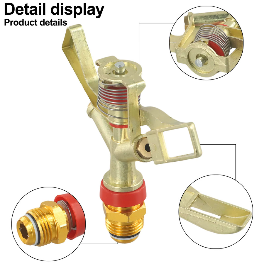 LEENKEA Verstellbarer Wassersprinkler aus Messing in Gold für die Gartenbewässerung - Bild 2