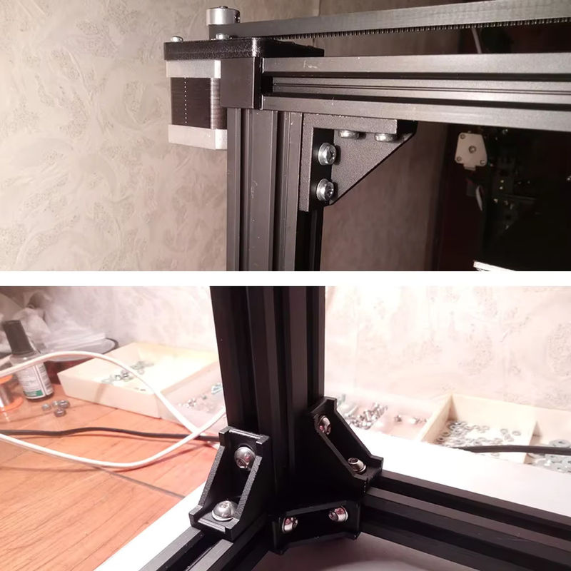 Odavis Eckwinkel-Fitting aus Aluminium für industrielle Aluminiumprofile, Schwarz Matt, 10 Stück - Bild 3