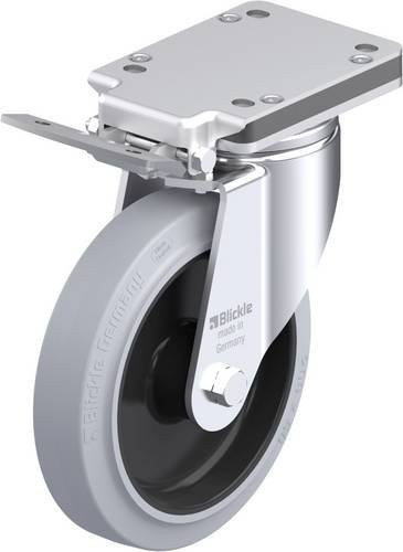 Blickle Stahlblech-Lenkrolle LH-POEV 200R-IS-SG in Grau und Schwarz mit 200 mm Rad-Durchmesser und 500 kg Tragfähigkeit - Bild 1