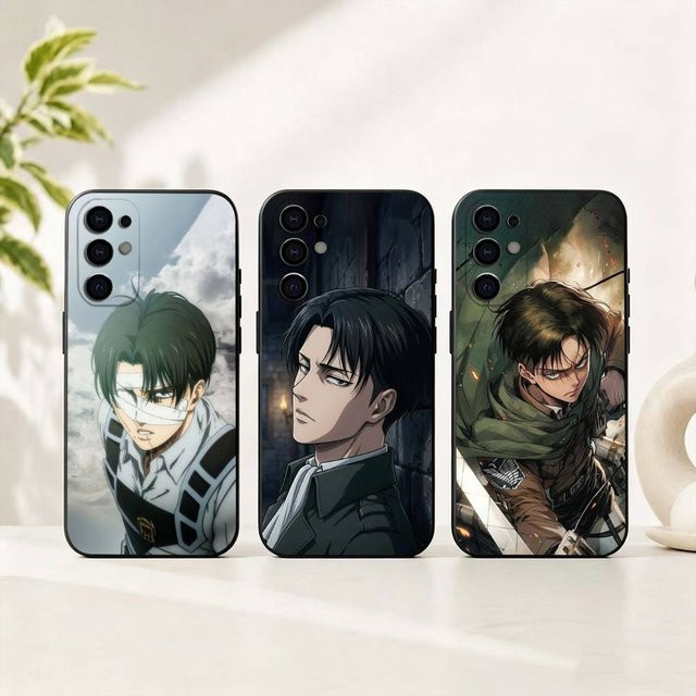 Attack on Titan Levi Ackerman Handyhülle aus schwarzem Silikon für Samsung Galaxy S25 S24 S23 S22 S21 S20 Ultra Plus FE Lite - Bild 1