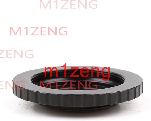 M42-zu-C-Adapterring in Schwarz zur Montage von M42/C CCTV-Objektiven an Olympus und Panasonic Micro Four Thirds Kameras wie GH4, GH5, GM1, GX7, GX9, GF10, EM1 und EM10 - Bild 1