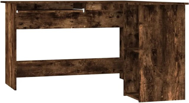vidaXL Eckschreibtisch in Räuchereiche, moderner Schreibtisch aus Holzwerkstoff, Farbe: Braun, B/T/H: 120 x 140 x 75 cm - Bild 1
