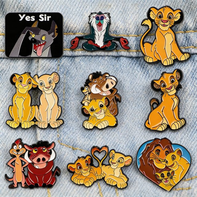Disney Emaille-Pin, Cartoon-Wolf, Bunt, Unisex - Bild 1