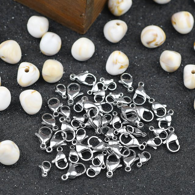 JHNBY Karabinerverschluss Edelstahl, Silber, Unisex - Bild 1