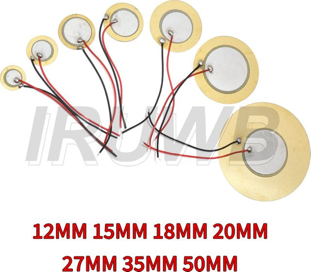 IRUWB Piezoelektrische Piezo-Keramik-Wafer-Platte mit Drahtsummer in verschiedenen Durchmessern von 12 mm bis 50 mm - Bild 1