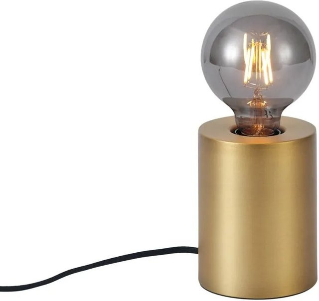 QAZQA Moderne Tischleuchte Cylinder in Messing/Gold als Schreibtischlampe und Nachtlicht - Bild 1