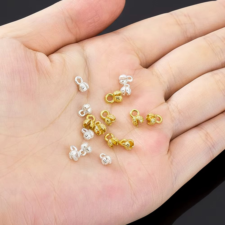 YUTOPIE Crimp-Endperlen-Zubehör, 18K vergoldet, Gold, Unisex - Bild 2