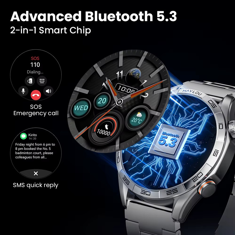 HAYLOU Smartwatch, Schwarz, 1,58 Zoll, Herren - Bild 3