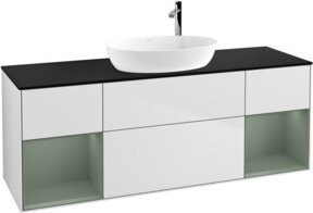 V&B Waschtischunterschrank Finion mit Wandbeleuchtung, Farbe: Weiß lackiert, Breite: 160 cm, Tiefe: 50,1 cm - Bild 1