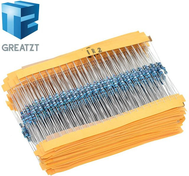 GREATZT 100er Set Metallfilm-Widerstände 1/4W 1% Toleranz in verschiedenen Ohm-Werten - Bild 1