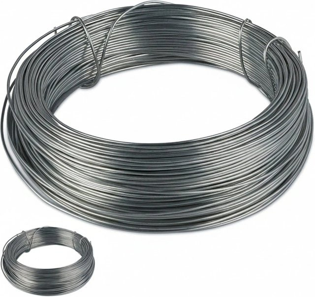 Relaxdays Bindedraht aus verzinktem Stahl in Silber, 2er Set mit je 50 m und 1 mm Durchmesser - Bild 1