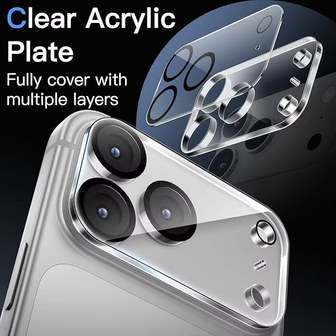 3er-Set Kameraobjektivschutzglas für Apple iPhone 17 Pro Max, 17 Air und iPhone 17, transparent, kratzfest und bruchsicher - Bild 3