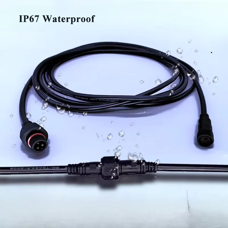 DIVEDEER Wasserdichtes Outdoor-Verlängerungskabel IP67 LED-Docking-Stecker in Schwarz - Bild 2