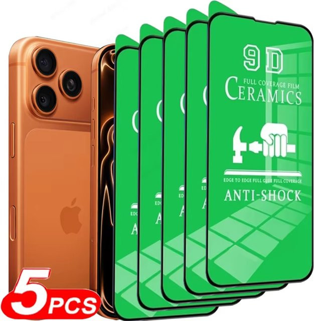 5er Pack Amour Brave Keramik-Displayschutzfolie für iPhone 11 bis iPhone 17 Pro Max, transparent - Bild 1