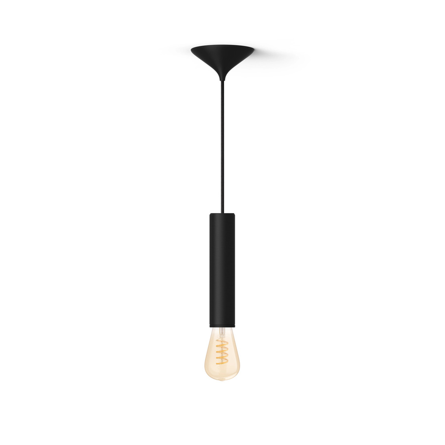 Philips Hue Set mit schwarzer Kordel Lampe Large und White Ambiance Filament ST72 Edison LED Leuchtmittel - Bild 1