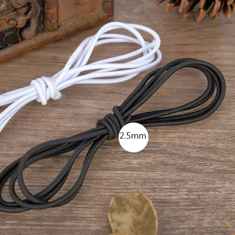 Elastische Runde Gummikordeln für DIY und Nähen in Weiß und Schwarz, Durchmesser 1mm bis 4mm - Bild 3