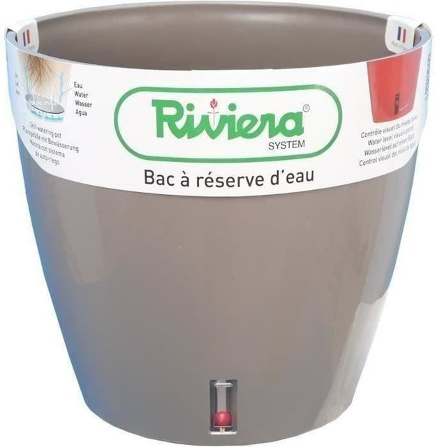 RIVIERA RIVIERA Wasserauffangschale für Pflanzkübel, rund, Taupe, Durchmesser: 36 cm, Höhe: 33 cm - Bild 1