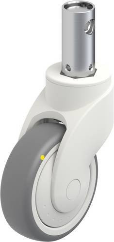 Blickle Lenkrolle LWKE-TPA 101KF-CS11-ELS mit Feststeller, Rad-Durchmesser: 100 mm, Tragfähigkeit: 70 kg, Grau/Weiß - Bild 1
