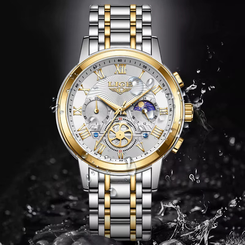 LIGE Armbanduhr Quarz, Edelstahl, Weiß, Damen - Bild 3