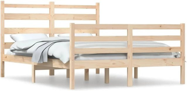 vidaXL Massivholzbett aus Kiefer in Braun, rustikales Bett B/T/H: 140 x 200 cm - Bild 1