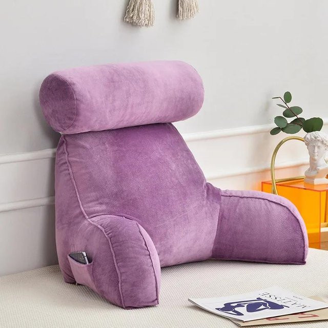 Ultraweiches Memory-Schaum Lese-Kissen aus Kristall Samt als Rückenlehne und Lendenstützkissen für Sofa und Bett, B/T/H: 75 x 40 x 40 cm - Bild 1