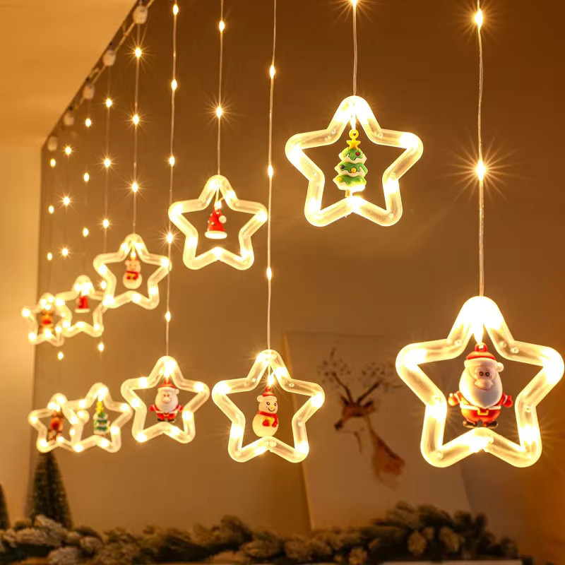 IEEYEEY LED Vorhang Lichterkette für Weihnachten in Warmweiß mit USB-Anschluss - Bild 2
